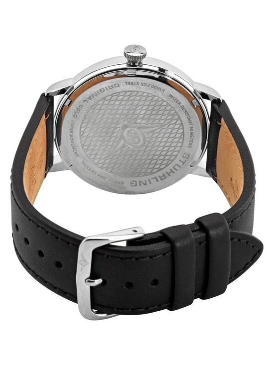 NWT Stuhrling Original Symphony Quartz Black Dial Men\'s Watch